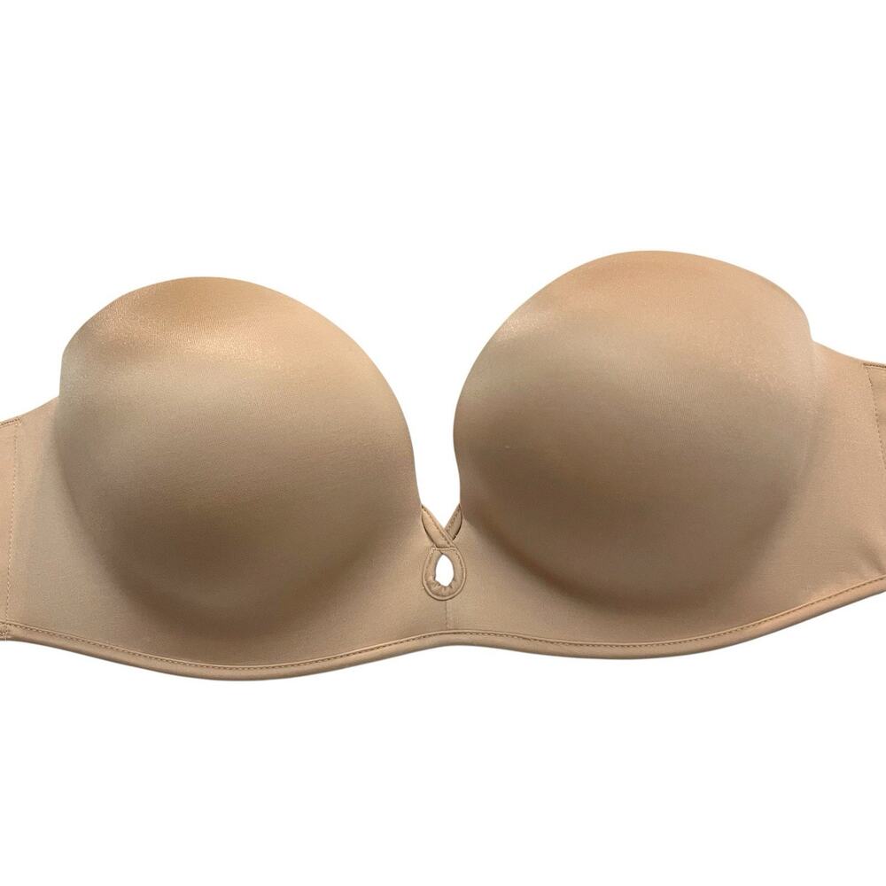 Victorias Secret Bombshell Padded Strapless Bra 34C Nude Underwired Push Up